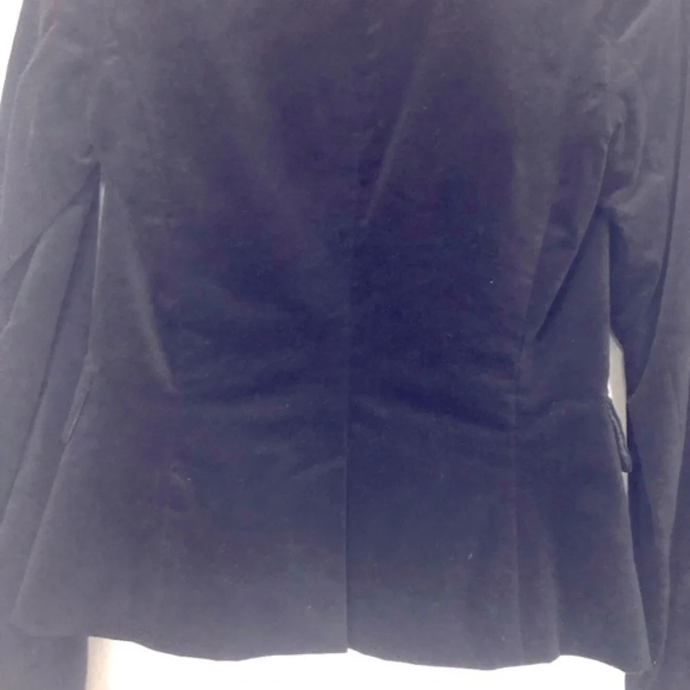 Rachel Roy black slim fit velvet luxe elegant blazer with satin lapel size 0 new